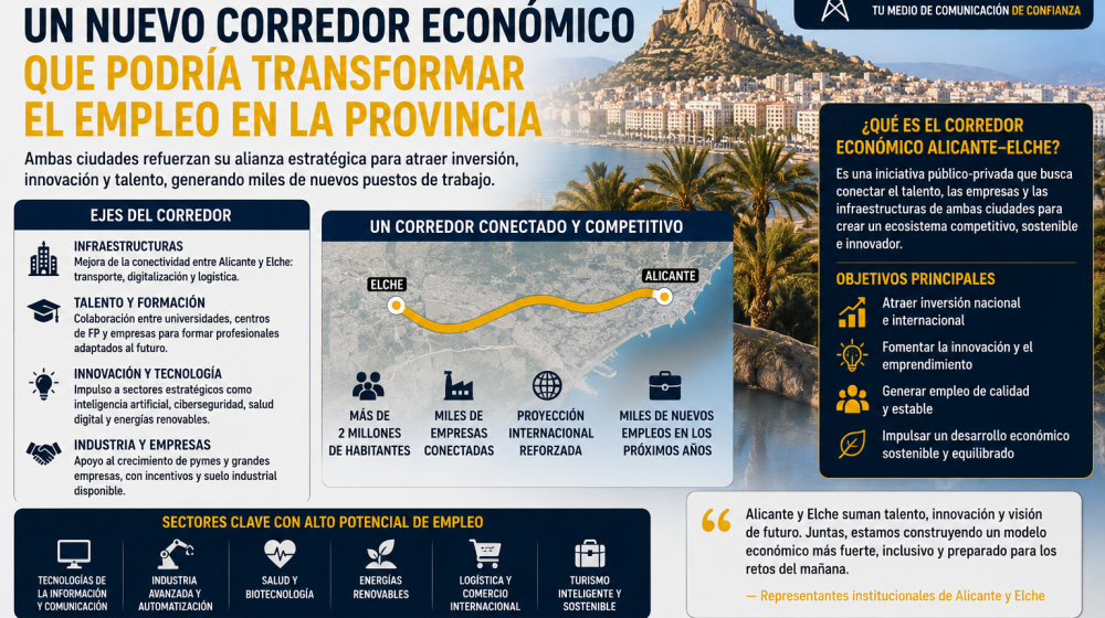 Corredor económico Alicante-Elche: empleo e inversiones