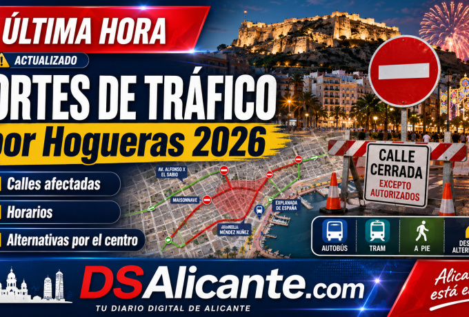 Cortes tráfico Alicante Hogueras 2026