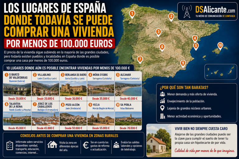 Dónde comprar vivienda por menos de 100.000 euros en España
