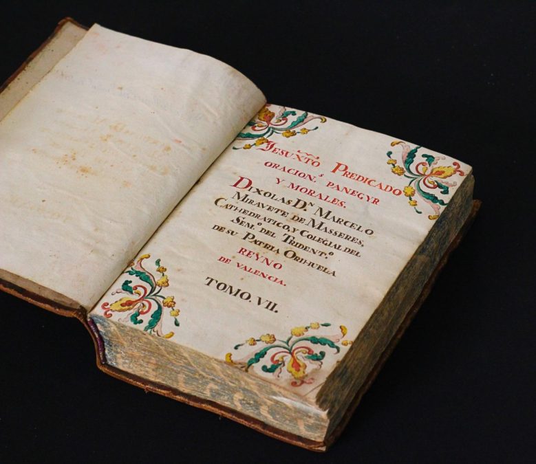 El Cabildo Catedralicio de Orihuela Recupera un Manuscrito Desaparecido de la Biblioteca del Seminario Diocesano de Orihuela.
