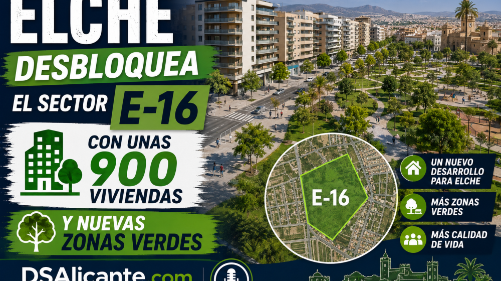 Elche impulsa el sector E-16 con 900 viviendas