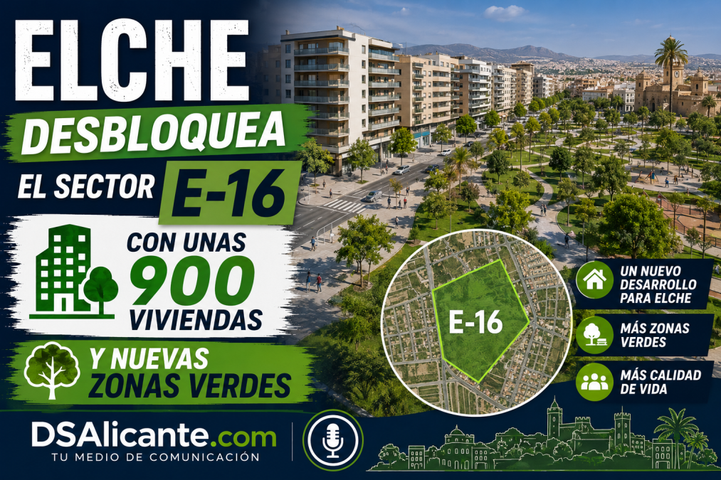 Elche impulsa el sector E-16 con 900 viviendas
