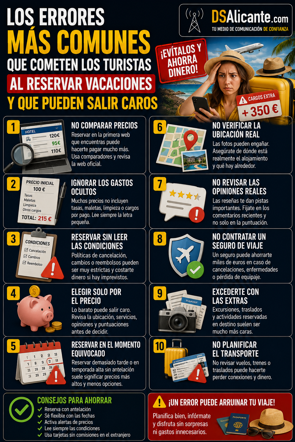 Errores al reservar vacaciones que pueden salir caros