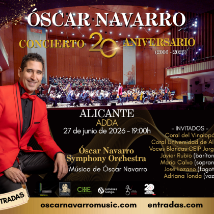 Gira 20 aniversario Óscar Navarro. Próxima parada Auditorio de la Diputación de Alicante