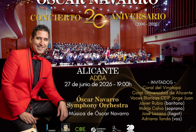 Gira 20 aniversario Óscar Navarro. Próxima parada Auditorio de la Diputación de Alicante