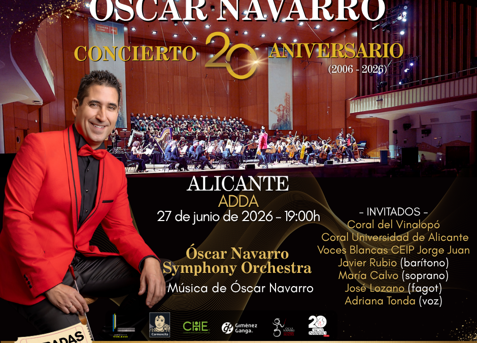 Gira 20 aniversario Óscar Navarro. Próxima parada Auditorio de la Diputación de Alicante