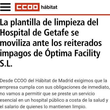 Hoy interpongo una demanda contra Óptima Facility y el Ayuntamiento de València