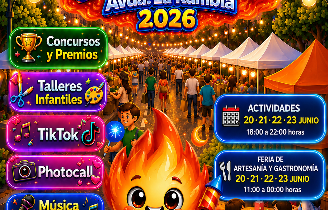 La Avenida de La Rambla de Sant Joan d'Alacant se llena de vida con una gran Feria de Artesanía, Gastronomía y Actividades para toda la familia durante las Hogueras 2026