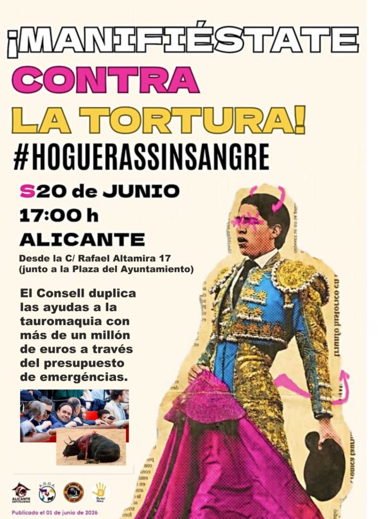 Las entidades animalistas denuncian un intento de alejar la manifestación antitaurina del entorno de la Plaza de Toros de Alicante