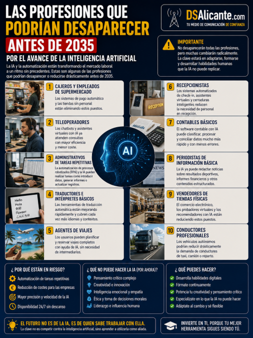 Las profesiones que podrían desaparecer antes de 2035
