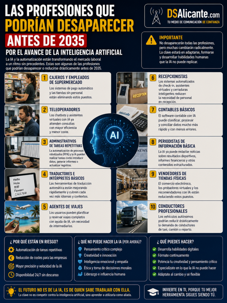 Las profesiones que podrían desaparecer antes de 2035