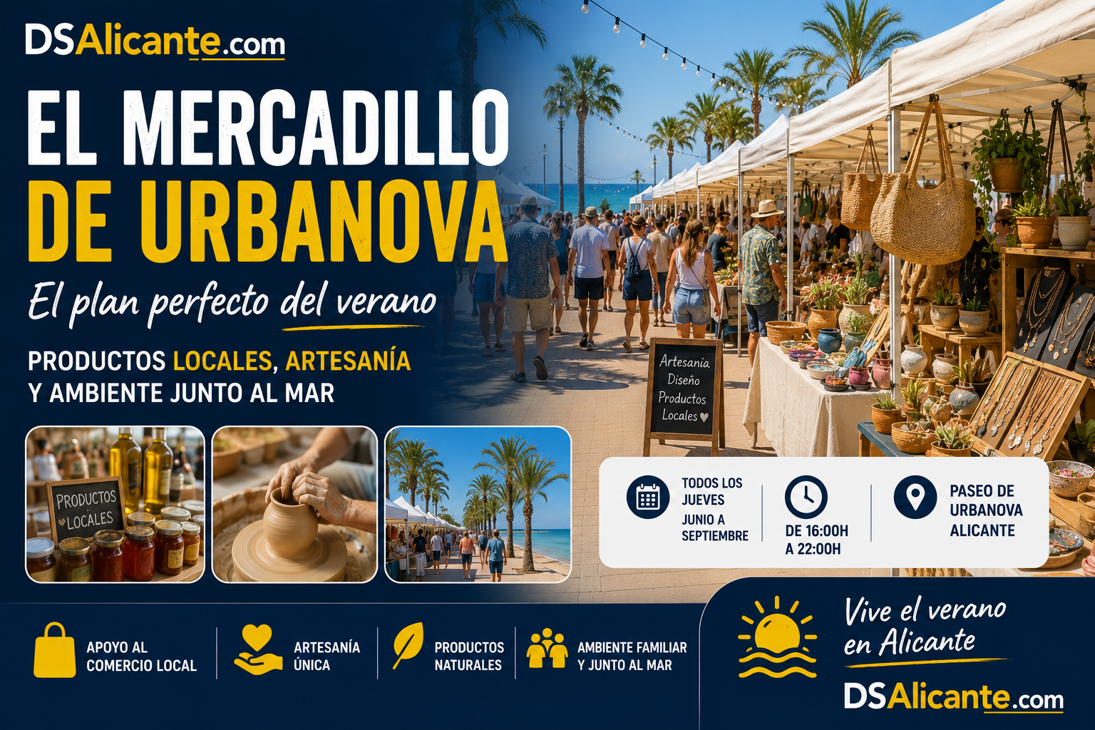 Mercadillo de Urbanova: el plan de verano que gana protagonismo en Alicante