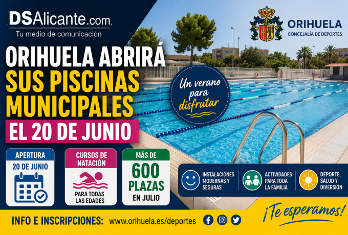 Piscinas municipales Orihuela 2026