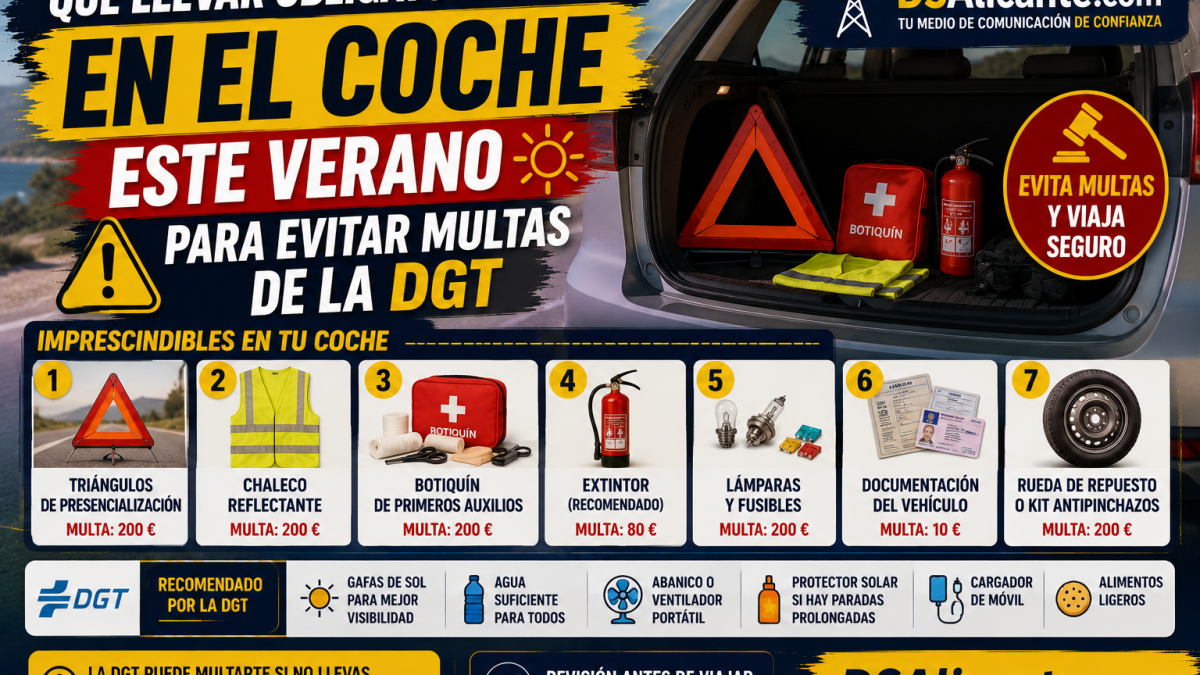 Qué llevar en el coche este verano para evitar multas de la DGT