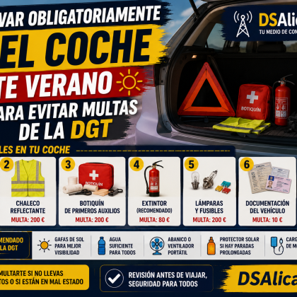 Qué llevar en el coche este verano para evitar multas de la DGT