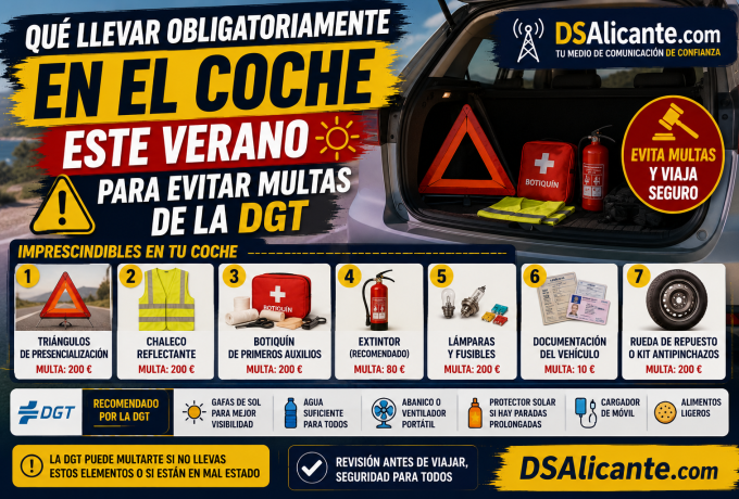 Qué llevar en el coche este verano para evitar multas de la DGT