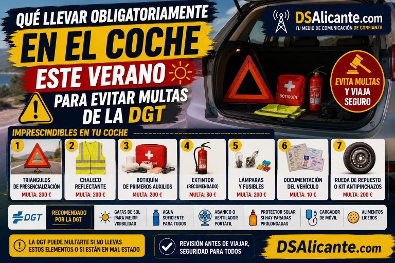 Qué llevar en el coche este verano para evitar multas de la DGT