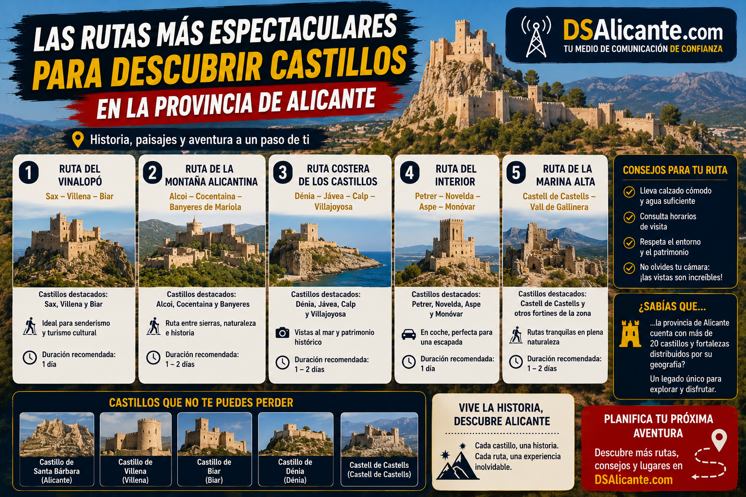 Ruta de castillos en Alicante: fortalezas que debes visitar