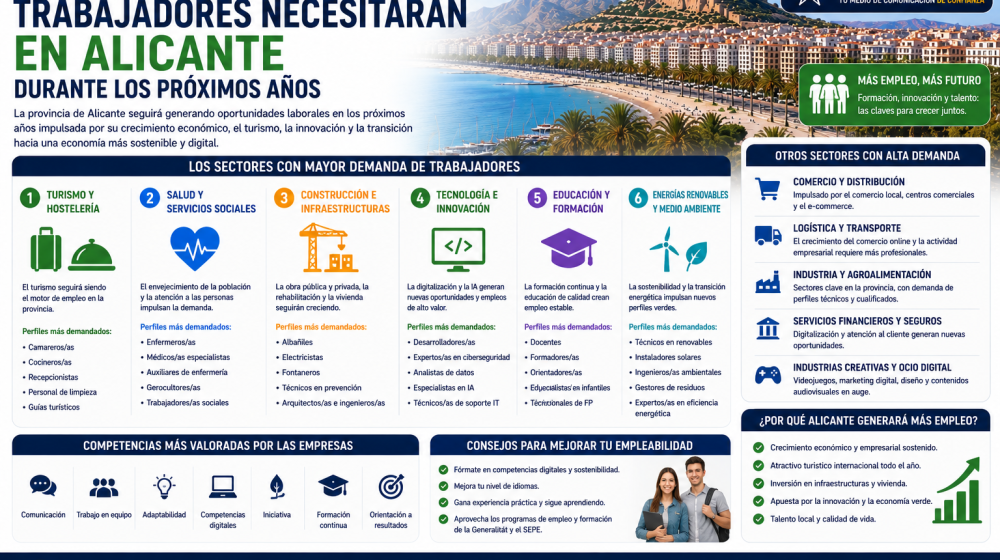 Sectores con más oportunidades de empleo en Alicante