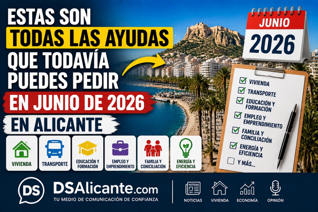 Todas las ayudas abiertas en Alicante este mes de Junio.
