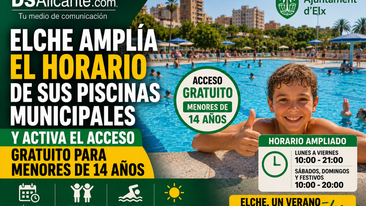 piscinas municipales Elche 2026