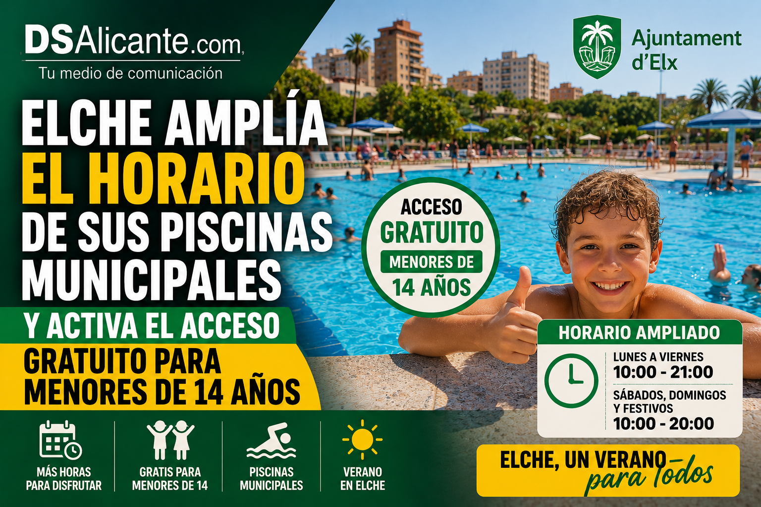 piscinas municipales Elche 2026