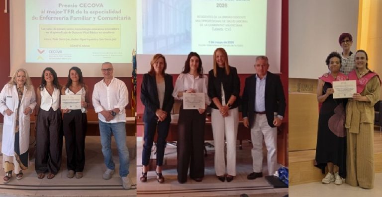 El CECOVA reconoce la excelencia investigadora de las enfermeras residentes de la Comunitat Valenciana con tres premios