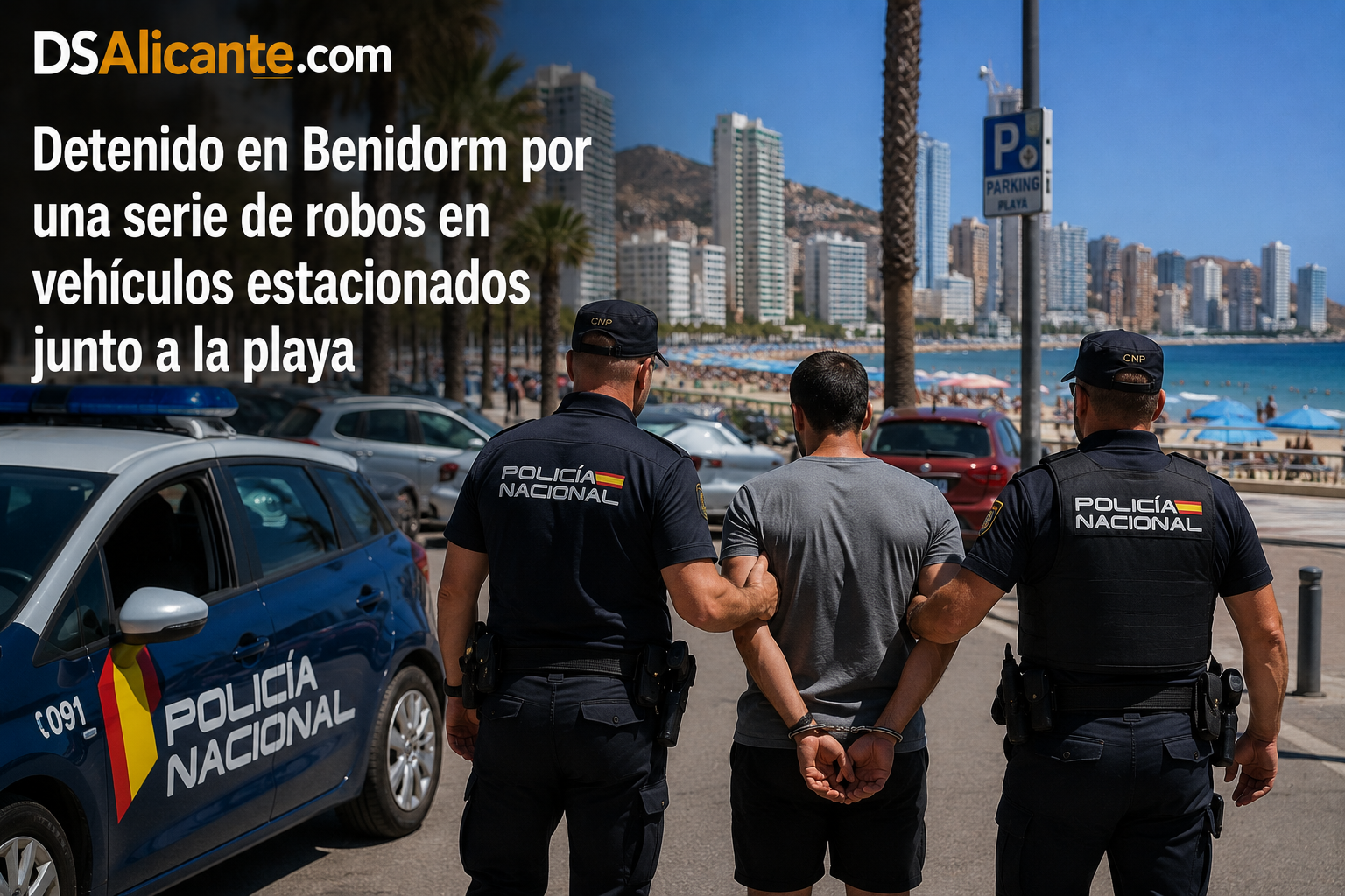 Cae el presunto autor de varios robos en coches estacionados junto a las playas de Benidorm