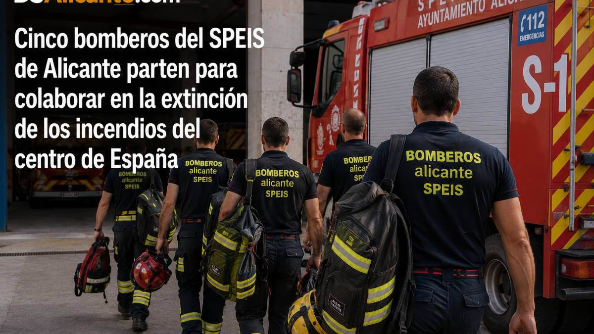 Cinco bomberos de Alicante salen hacia los grandes incendios del centro de España para reforzar la extinción
