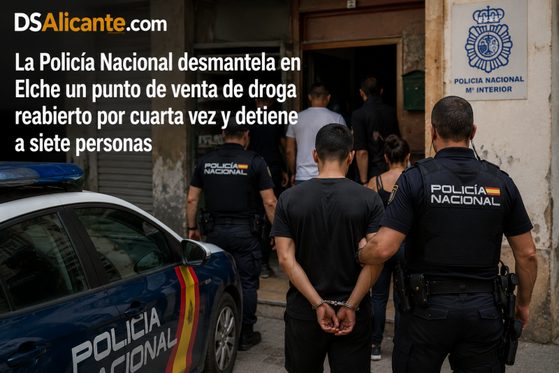 Desmantelado en Elche un punto de venta de droga: siete detenidos