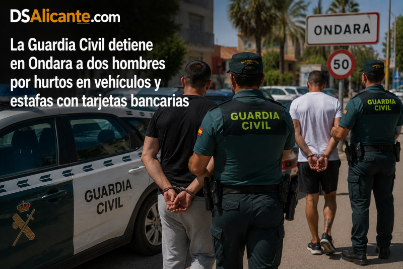 Dos detenidos en Ondara tras una oleada de hurtos en coches y compras con tarjetas robadas