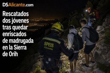 Dos jóvenes quedan atrapados de madrugada en la Sierra de Orihuela y son rescatados tras un complejo operativo