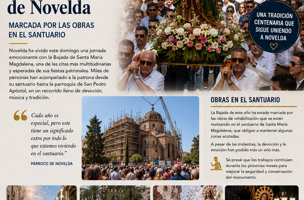 Miles de personas acompañan la Bajada de Santa María Magdalena en Novelda