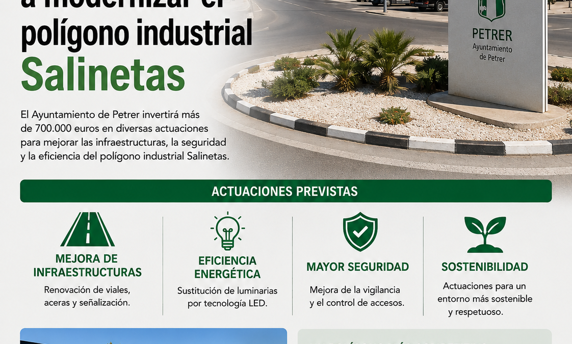 Petrer modernizará el polígono Salinetas con una inversión de más de 700.000 euros