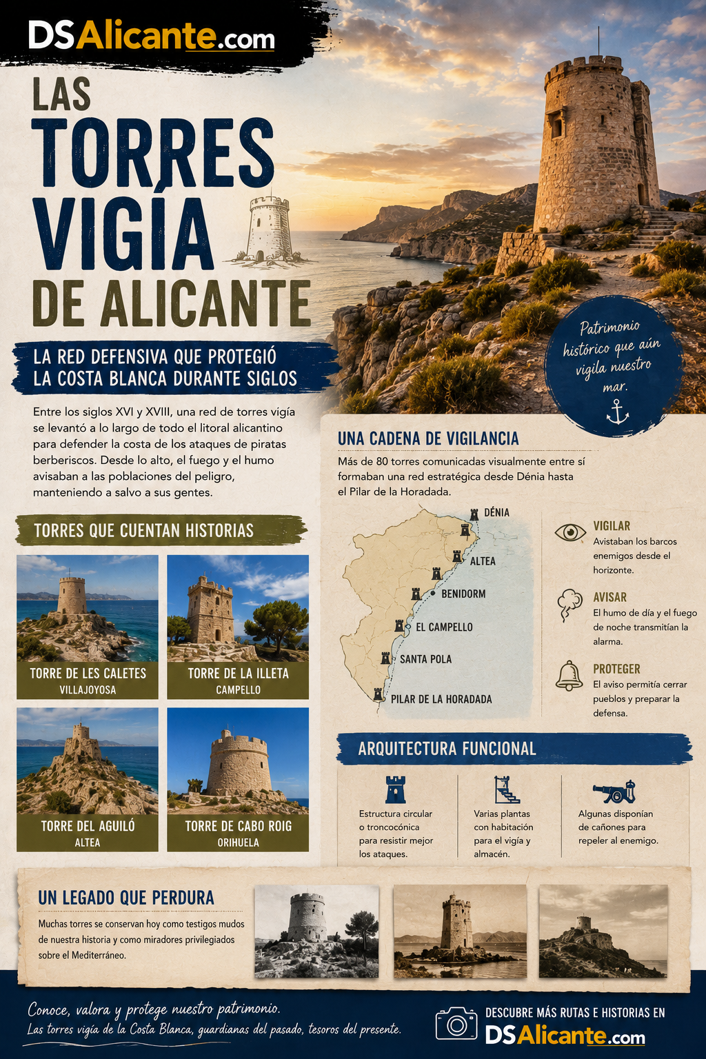 Torres vigía de Alicante: la historia de las fortalezas que defendían la Costa Blanca