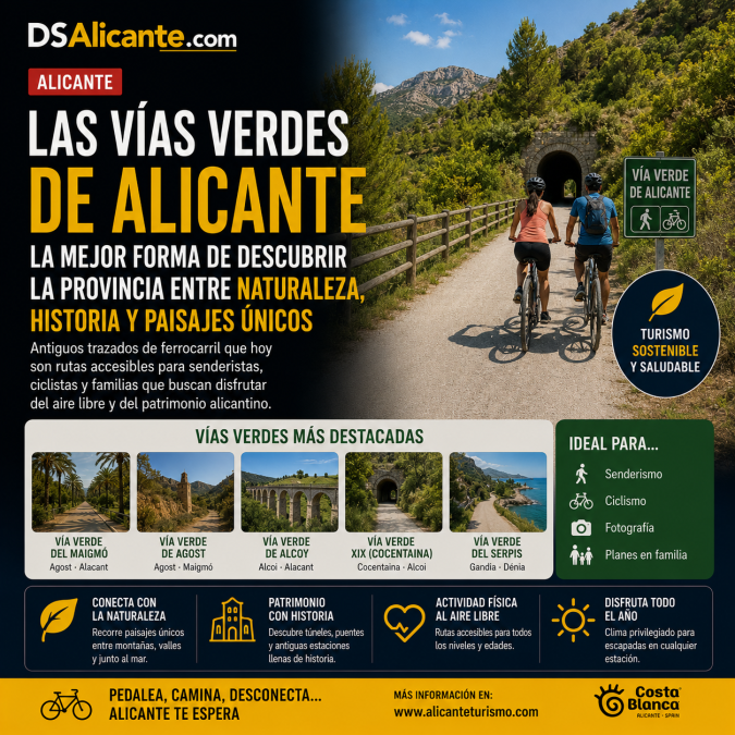 Vías verdes de Alicante: rutas para descubrir la provincia entre naturaleza e historia