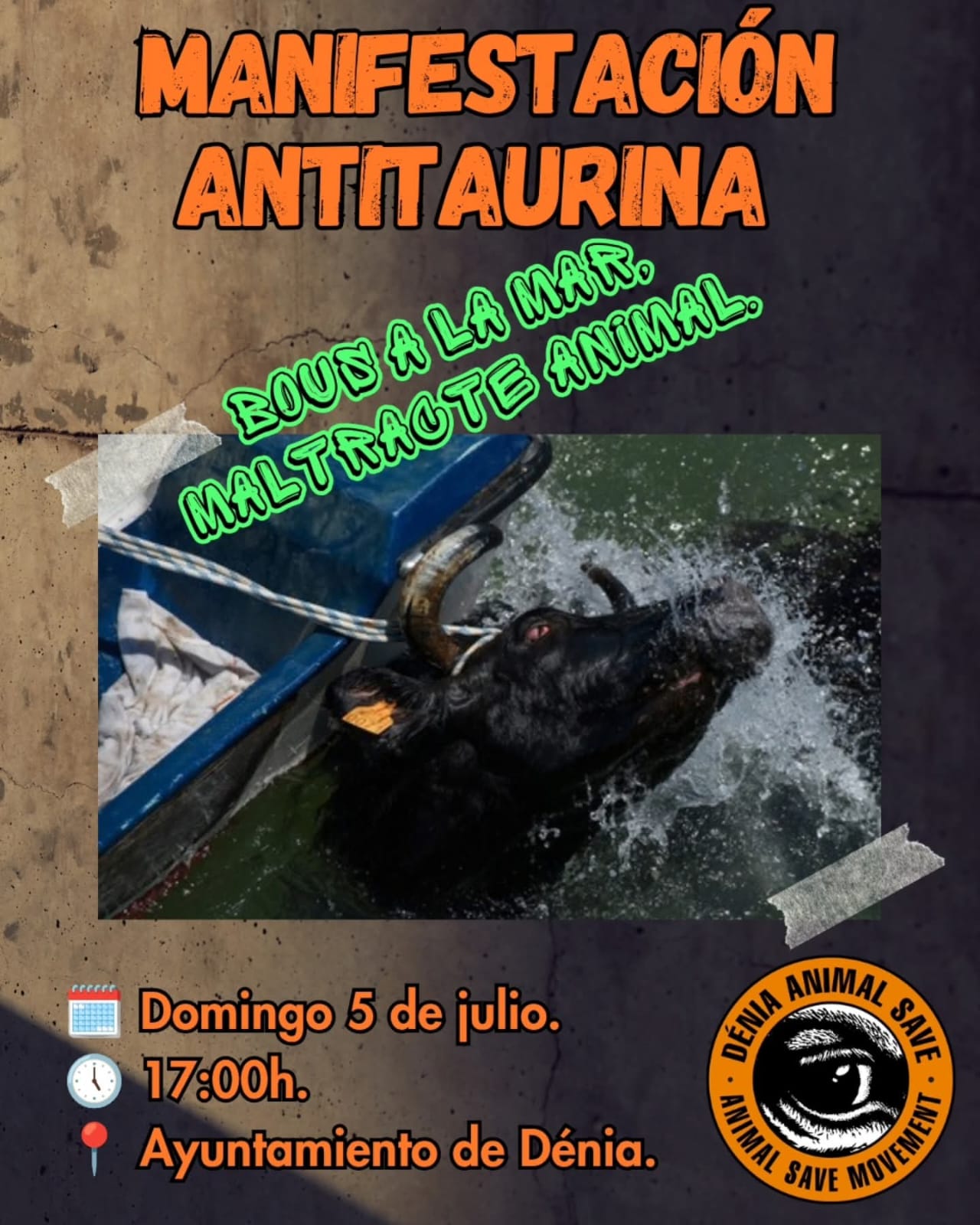 nueva manifestación contra los Bous a la mar de Dénia nueva manifestación contra los Bous a la mar de Dénia