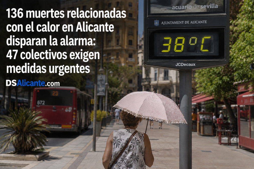 136 muertes vinculadas al calor en un mes: la cifra que lleva a 47 colectivos de Alicante a exigir medidas