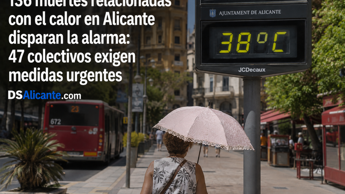 136 muertes vinculadas al calor en un mes: la cifra que lleva a 47 colectivos de Alicante a exigir medidas
