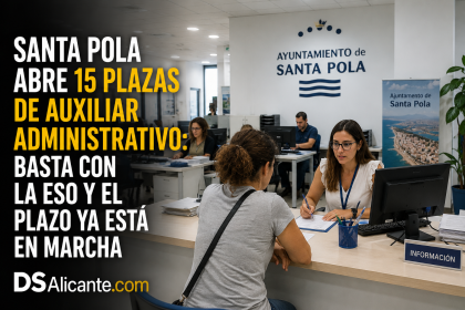 15 plazas de auxiliar administrativo en Santa Pola 2026
