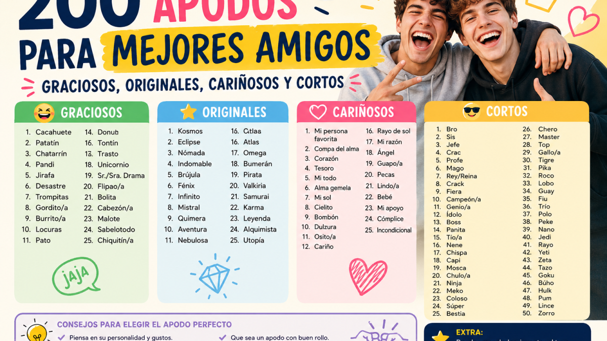 200 apodos para mejores amigos: graciosos y originales