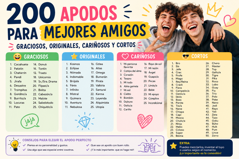 200 apodos para mejores amigos: graciosos y originales