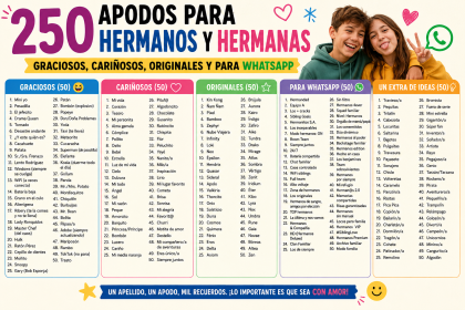250 apodos para hermanos: graciosos, cariñosos y originales