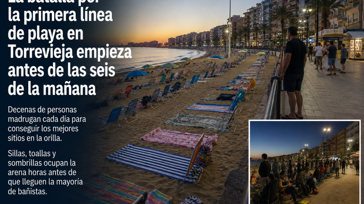 Antes de las seis de la mañana y ya hay sombrillas: la carrera por conseguir primera línea en esta playa de Alicante