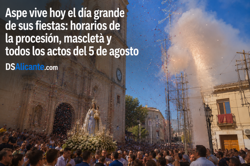Aspe celebra hoy a la Virgen de las Nieves: a qué hora son la mascletà y la gran procesión