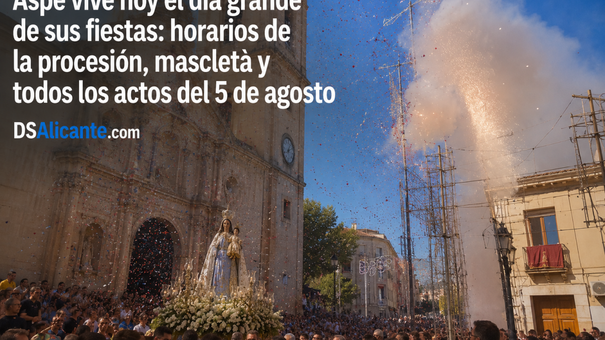 Aspe celebra hoy a la Virgen de las Nieves: a qué hora son la mascletà y la gran procesión