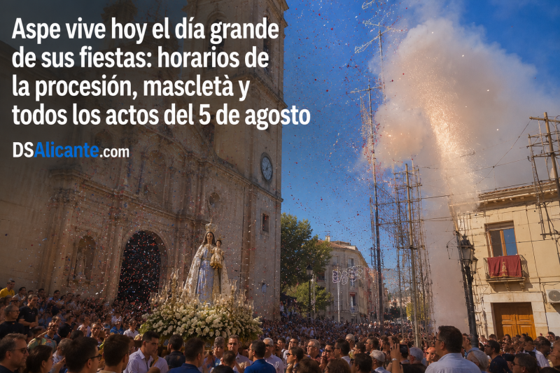 Aspe celebra hoy a la Virgen de las Nieves: a qué hora son la mascletà y la gran procesión
