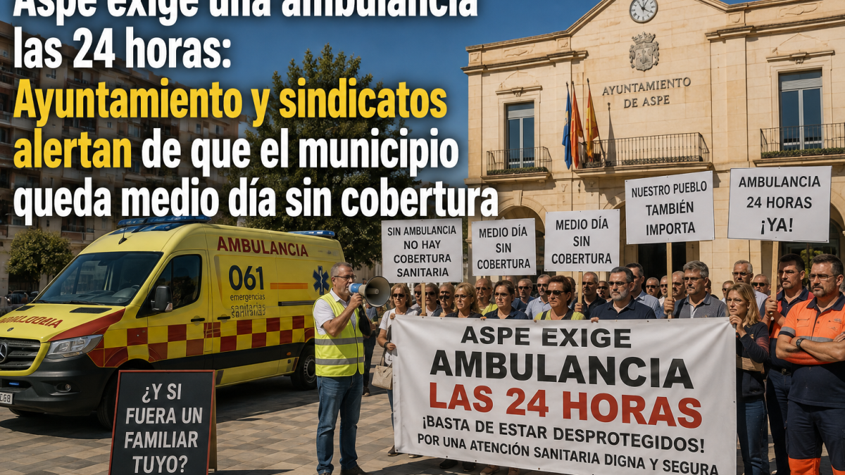 Aspe exige una ambulancia las 24 horas por falta de cobertura