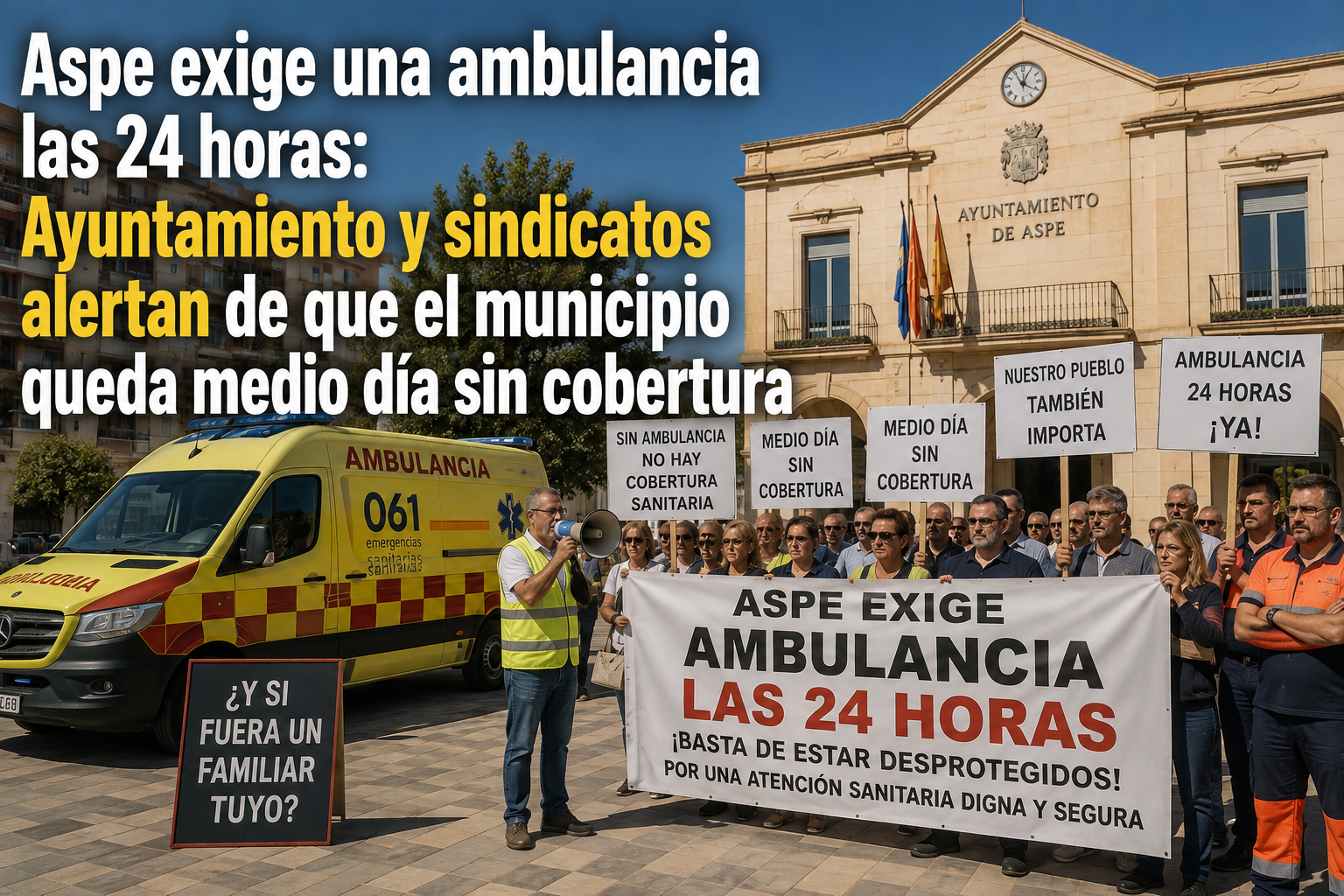 Aspe exige una ambulancia las 24 horas por falta de cobertura