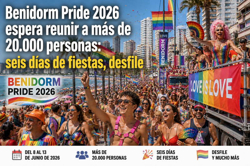 Benidorm Pride 2026: fechas, desfile y 18 fiestas